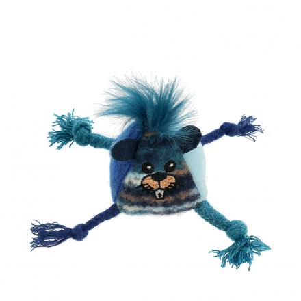 Fuzzy Katzenspielzeug 3-eckig Blau