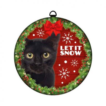 Weihnachtsdekoration mit Katzenmotiv 'Let It Snow'